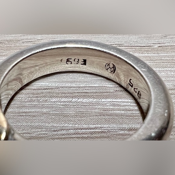 Lalaounis 1970 Greece 18K Yellow Gold/Sterling Silver Blue Sapphire Band Ring - Picture 6 of 9